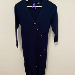 Ribbed Knit Button Detail Maternity Dress